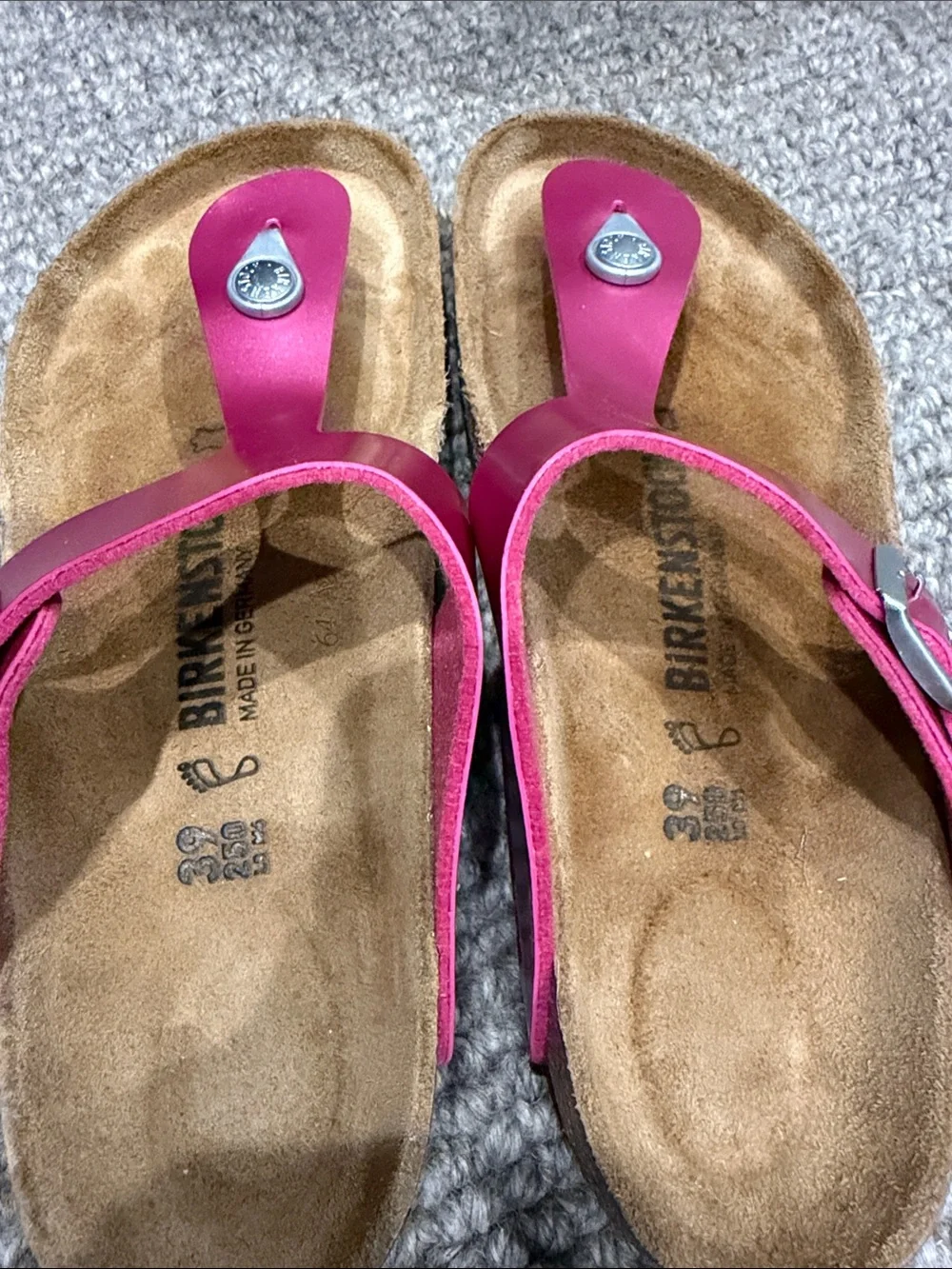 Birkenstock Metallic Pink T-Strap Sandals